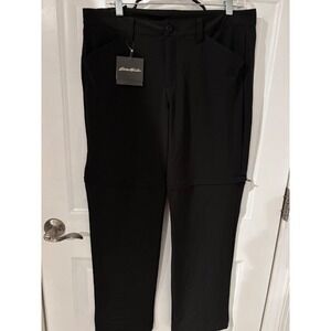 Eddie Bauer Women's ‎ Zip-Off Pants Convertible Hiking Travel Black Size 12